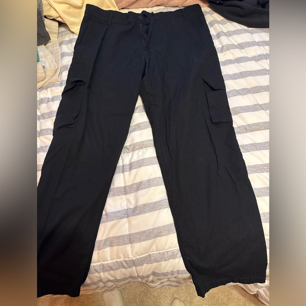 BooHoo Man Cargo Pants BLACK